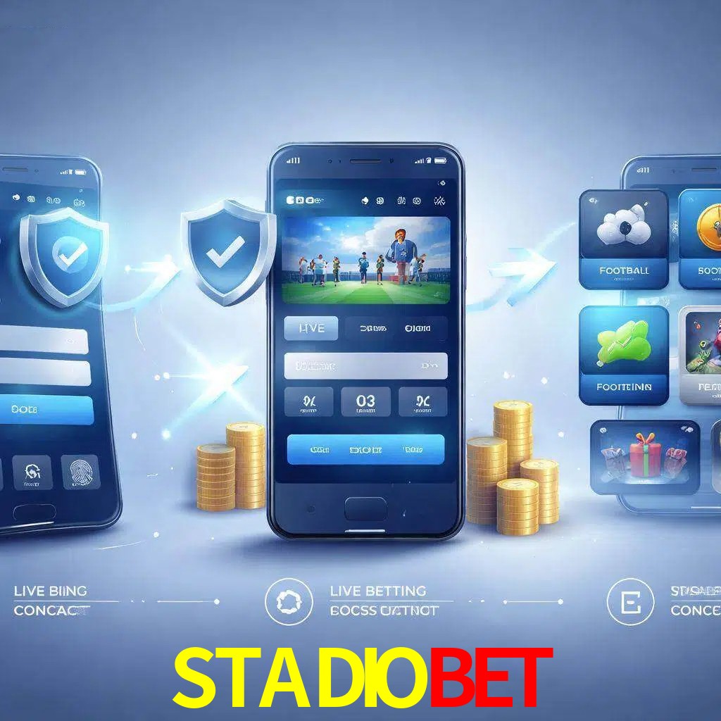 Pasos de acceso a la app STADIOBET en pantalla de teléfono móvil